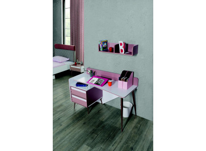 Desk Wood Pink Table Desks Shelf Furniture Youth Room Design