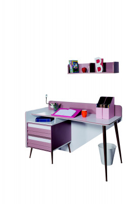Desk Wood Pink Table Desks Shelf Furniture Youth Room Design