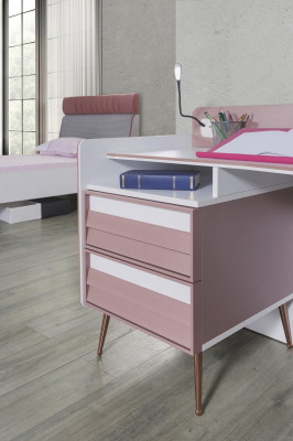 Desk Wood Pink Table Desks Shelf Furniture Youth Room Design