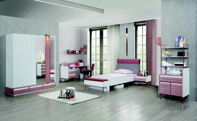 Design beds, children's bed, youth room, bed, children's bed, furniture, wood, white.