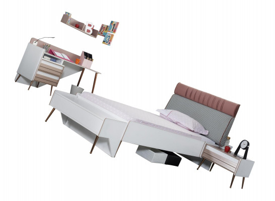 Design beds, children's bed, youth room, bed, children's bed, furniture, wood, white.