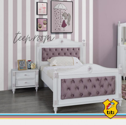 Designer bed bedside table bedroom youth room set furniture 2-piece beds