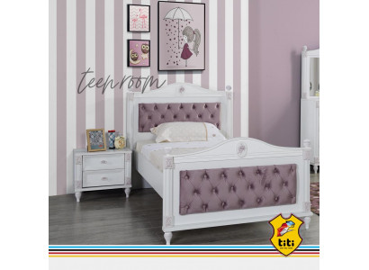Designer bed bedside table bedroom youth room set furniture 2-piece beds