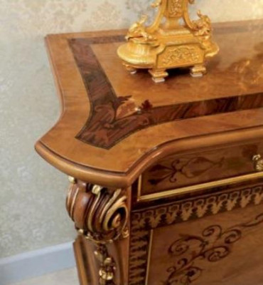 Brown wood sideboard for the dining room - elegant furniture cabinet sideboard