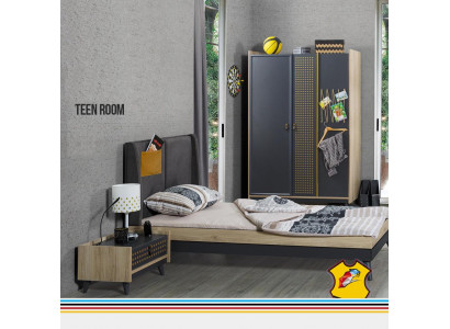 Designer children's room bedroom nightstand bed wardrobe 3-piece set