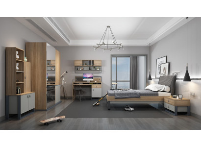 Youth room set bed wardrobe children's bedroom new 5-piece set