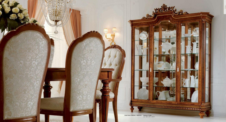 Luxury dining group dining room dining table chair display cabinet sideboard set 8-piece
