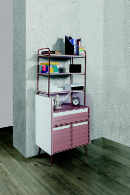 Children's room complete: bed, wardrobe, dresser, mirror, wall shelf, 7-piece set