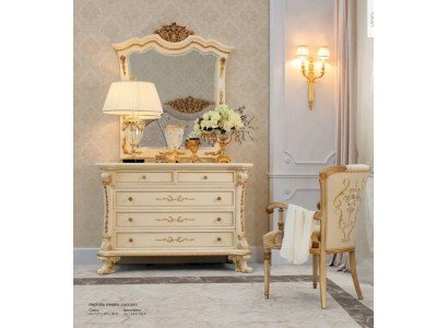 Sideboard Dresser Mirror Cabinets Wood Beige Set Bedroom Luxury