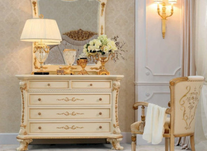 Sideboard Dresser Mirror Cabinets Wood Beige Set Bedroom Luxury
