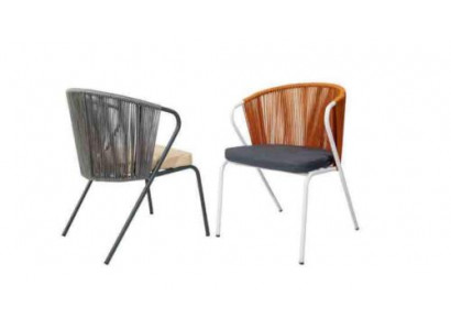 Original chairs in gray on black stainless steel legs with a soft cushion