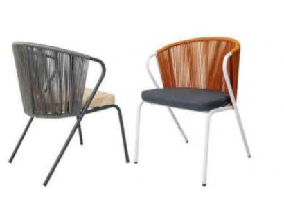 Original chairs in gray on black stainless steel legs with a soft cushion