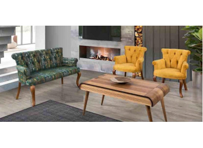 Seating set bench seat cushion furniture set couch sofa coffee table 4-piece sets