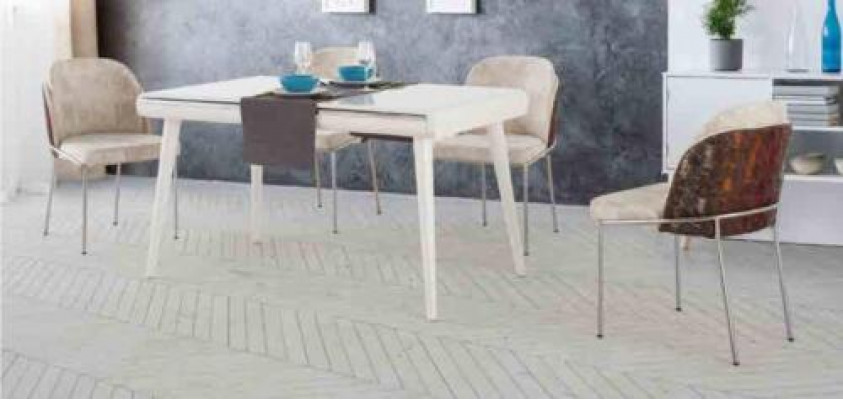 Modern dining group furniture dining room set suite seating dining table upholstered 5-piece set.