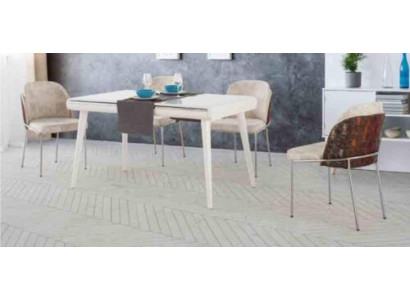 Modern dining group furniture dining room set suite seating dining table upholstered 5-piece set.