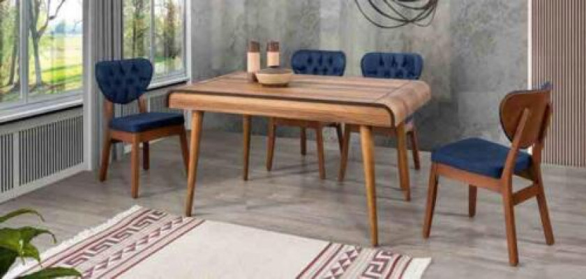 Modern furniture dining room set suite seating ensemble dining table upholstered 5-piece.