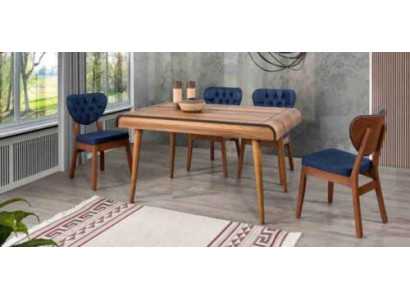 Modern furniture dining room set suite seating ensemble dining table upholstered 5-piece.