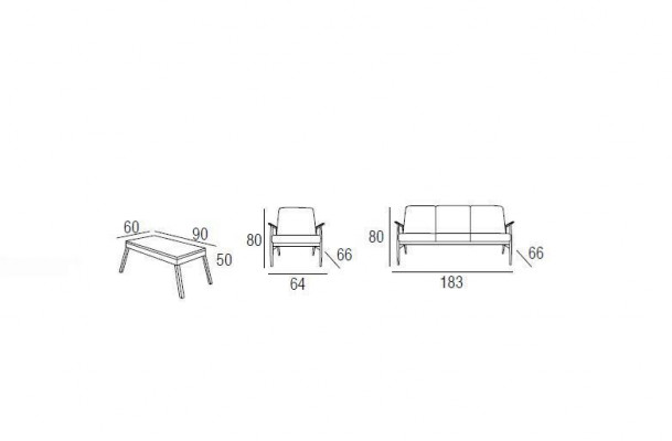Terrace Set Luxury Sofa Set Three-Seater Two-Seater Coffee Table