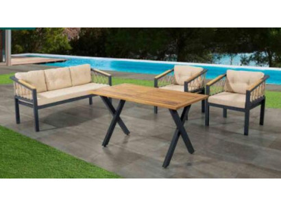Garden Furniture Sofa Set Seating Furniture Terrace Table Sofa Couch 4-piece Set