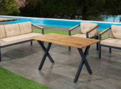 Garden Furniture Sofa Set Seating Furniture Terrace Table Sofa Couch 4-piece Set