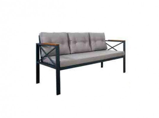 Modern gray garden furniture set armchair ottoman table porch 4-piece set.