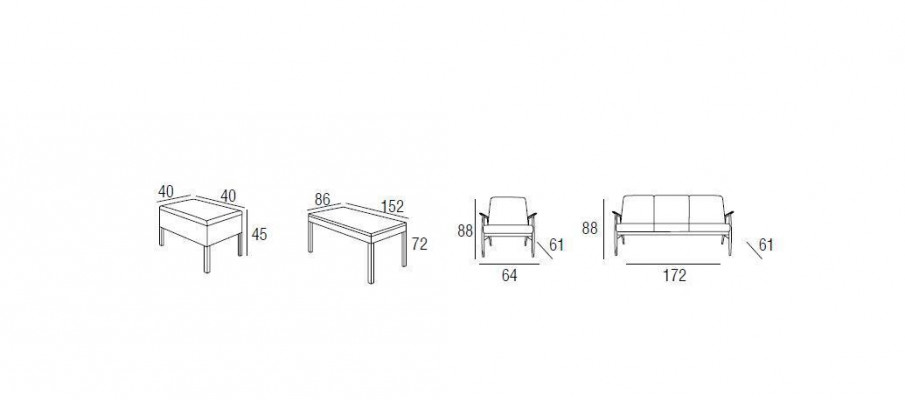 Garden furniture sofa set table armchair seating groups veranda stool 6-piece.