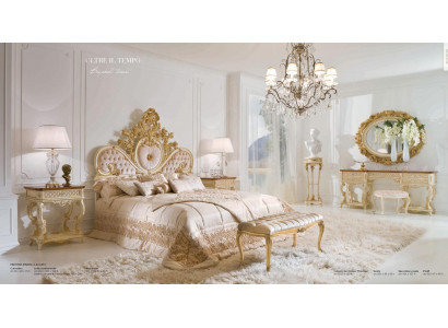 Luxury Bedroom Double Bed Bedside Table Dressing Table Mirror 8-piece Set