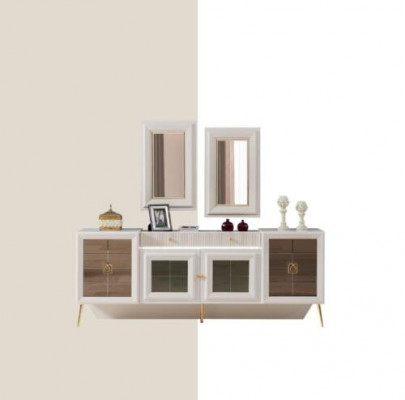 Sideboard with Mirror Solid Wood Drawers Living Room Sideboards