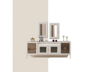 Sideboard with Mirror Solid Wood Drawers Living Room Sideboards