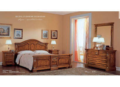 Bedroom double bed set bed nightstands dresser mirror set