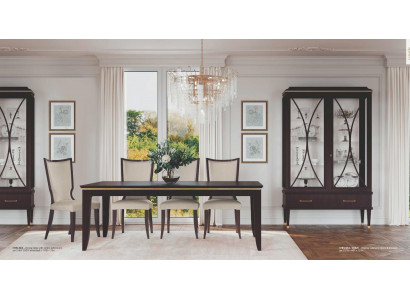 Dining room suite, extendable dining table, chairs, sideboard, display cabinet, 7-piece set