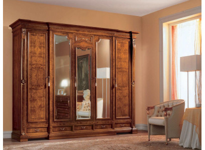 Wardrobe Cabinets Brown Bedroom Wood Wardrobe XXL Mirror
