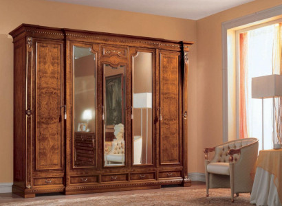 Wardrobe Cabinets Brown Bedroom Wood Wardrobe XXL Mirror
