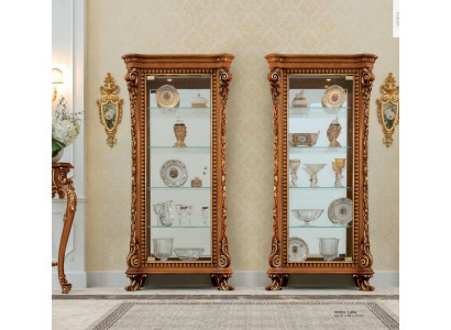 Display cabinets showcases wood luxury living room furniture gold cabinet