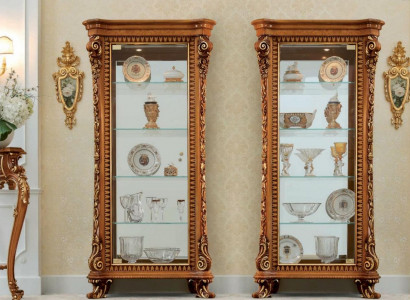 Display cabinets showcases wood luxury living room furniture gold cabinet
