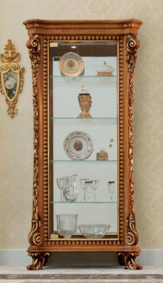 Display cabinets showcases wood luxury living room furniture gold cabinet