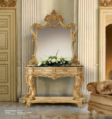 Dressing Table Mirror Console Table Set Beige Bedroom