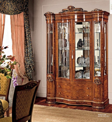 Display cabinets brown showcases luxury wardrobe wood living room baroque