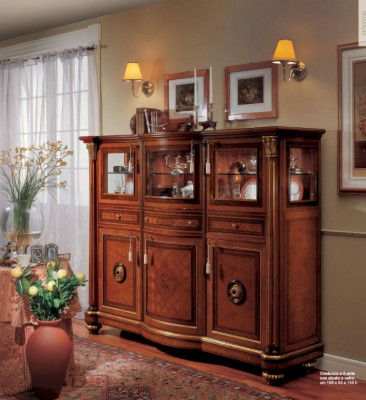 Cabinet dresser cupboards sideboard wood living room furniture brown baroque