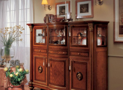Cabinet dresser cupboards sideboard wood living room furniture brown baroque