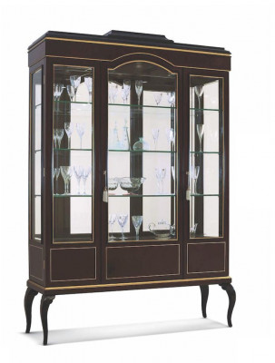 Display cabinets vitrines brown luxury cabinet wood glass living room