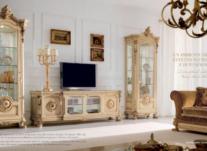RTV lowboard TV stand sideboard wooden table beige living room baroque