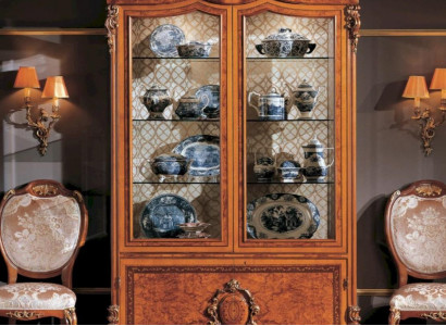 Display cabinets brown large showcases luxury cabinet wood dining room