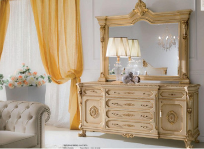 Dresser Mirror Makeup Table Vanity Console Beige Set Bedroom