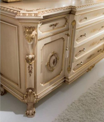 Dresser Mirror Makeup Table Vanity Console Beige Set Bedroom