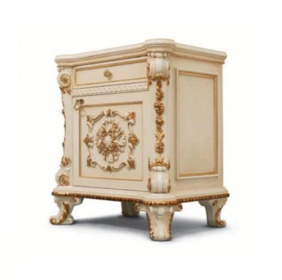 Bedroom suite bed nightstand stool luxury double bed beige