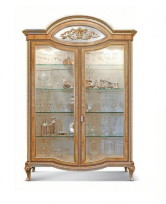 Showcase luxury cabinets display cases wooden living room furniture gold beige