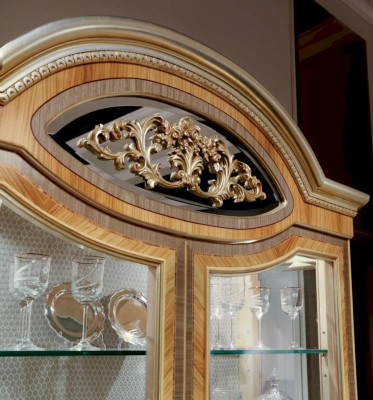 Showcase luxury cabinets display cases wooden living room furniture gold beige