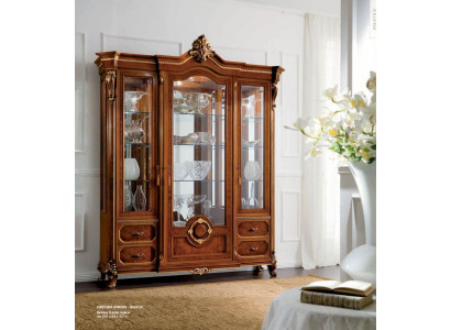 Showcase luxury cabinets display cases wood living room furniture cabinet brown
