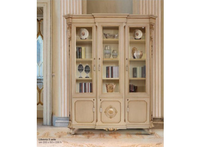 Living room display luxury large cabinets vitrines wood living room beige baroque